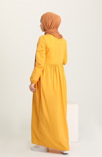 Mustard Hijab Dress 1684-01
