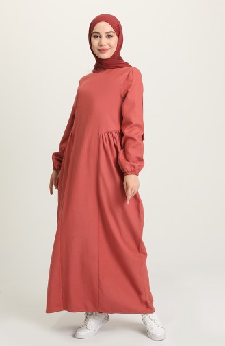 Robe Hijab Rose Pâle 1684A-01