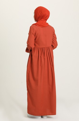 فستان قرميدي 1684A-02
