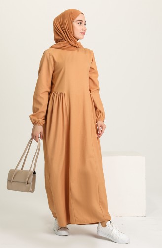 Camel Hijab Dress 1684A-04