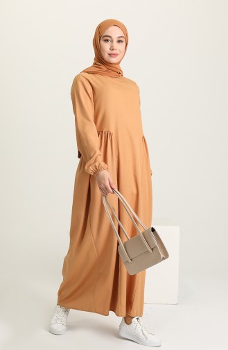 Camel Hijab Dress 1684A-04