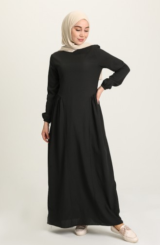 Black Hijab Dress 1684B-01
