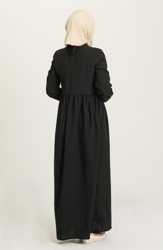 Schwarz Hijab Kleider 1684B-01
