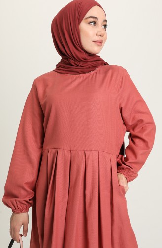Pileli Elbise 1685-01 Gül Kurusu