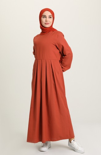 Robe Hijab Couleur brique 1685-04