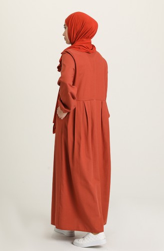 Brick Red Hijab Dress 1685-04