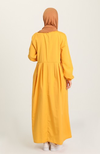 Mustard Hijab Dress 1685A-01