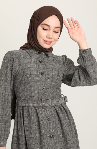 Anthracite Hijab Dress 22K8482-02