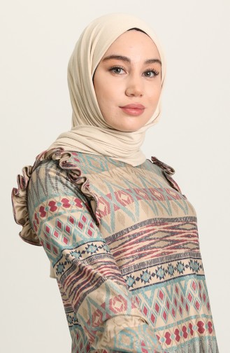 Green Almond Hijab Dress 22K8486-01