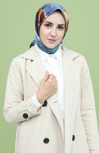 Bonjela Dj Rayon Eşarp 12674-03 Krem Lacivert