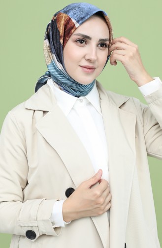 Bonjela Dj Rayon Eşarp 12674-03 Krem Lacivert