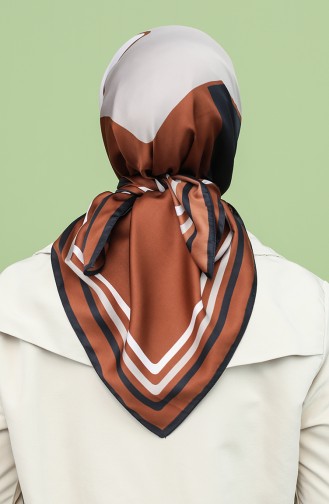 Karaca Desenli Rayon Eşarp 90817-01 Siyah Kahverengi