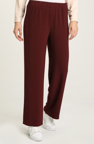 Beli Lastikli Bol Paça Pantolon 1023-01 Bordo