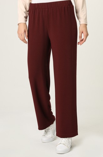 Beli Lastikli Bol Paça Pantolon 1023-01 Bordo