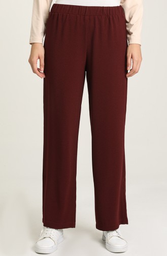 Beli Lastikli Bol Paça Pantolon 1023-01 Bordo