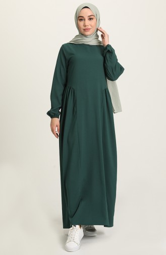 Emerald Green Hijab Dress 1684B-02