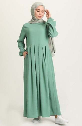Green Almond Hijab Dress 1685B-01