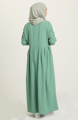 Green Almond Hijab Dress 1685B-01