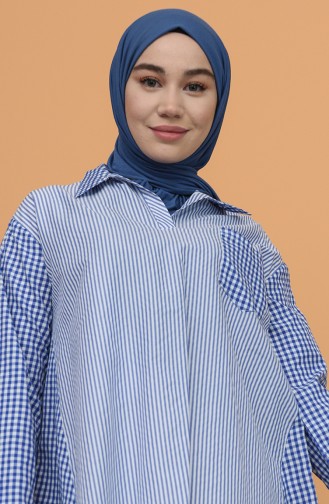 Saxon blue Overhemdblouse 3311-03