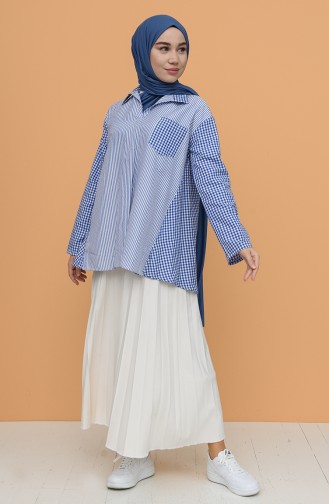 Saxon blue Overhemdblouse 3311-03