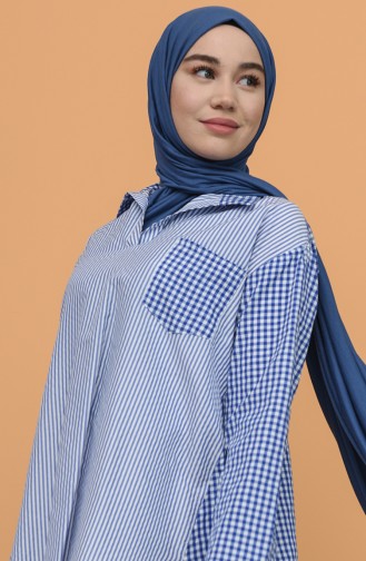 Saxon blue Overhemdblouse 3311-03