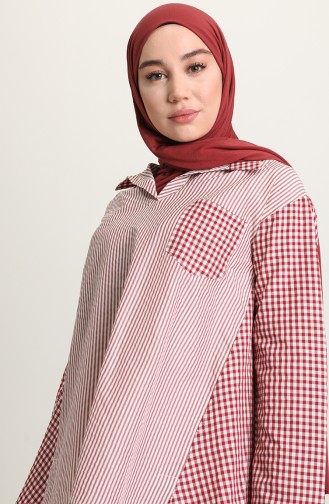 Claret red Overhemdblouse 3311-04