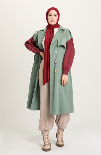 Green Trench Coats Models 4124-02
