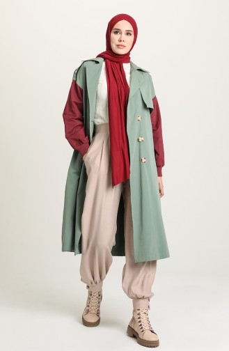 Green Trench Coats Models 4124-02