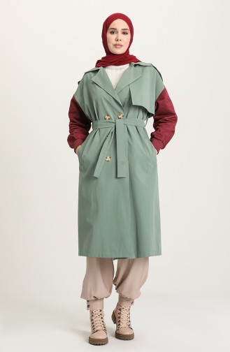 Green Trench Coats Models 4124-02