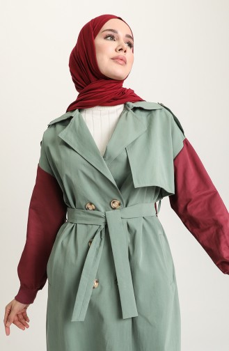 Green Trench Coats Models 4124-02