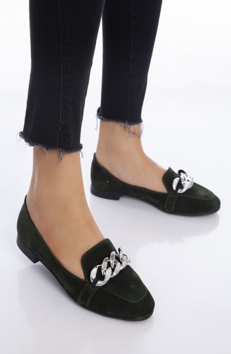 Grün Damen Ballerinas 1-04