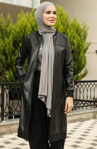 Fermuarlı Deri Kap 8219A-01 Siyah