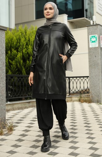 Fermuarlı Deri Kap 8219A-01 Siyah