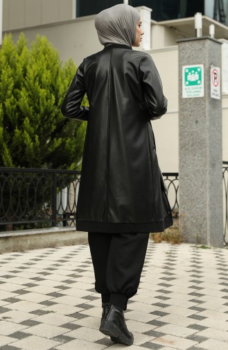 Fermuarlı Deri Kap 8219A-01 Siyah