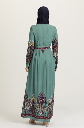 Unreife Mandelgrün Hijab Kleider 60199-01