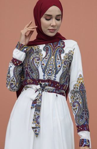 Ecru Hijab Dress 60199-02