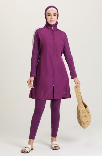 Lila Hijab Badeanzug 21409-03