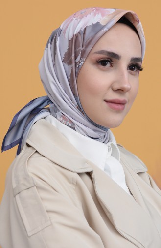 Karaca Dijital Baskılı Twill Eşarp 90827-05 Lila Bebek Mavisi