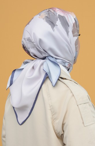 Karaca Dijital Baskılı Twill Eşarp 90827-05 Lila Bebek Mavisi