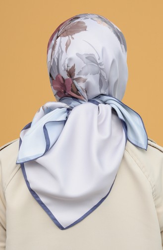 Karaca Dijital Baskılı Twill Eşarp 90827-05 Lila Bebek Mavisi