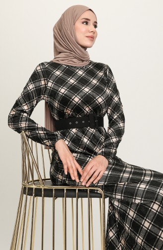 Beige Hijab Kleider 8901-04