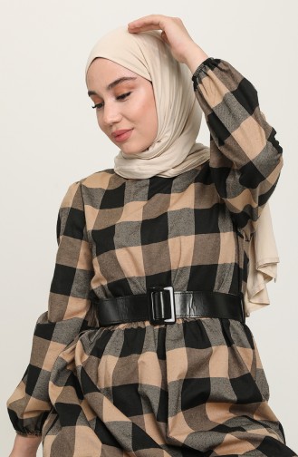 Beige Hijab Dress 4000-03