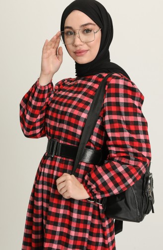 Red Hijab Dress 4001-01