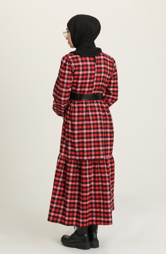 Red Hijab Dress 4001-01