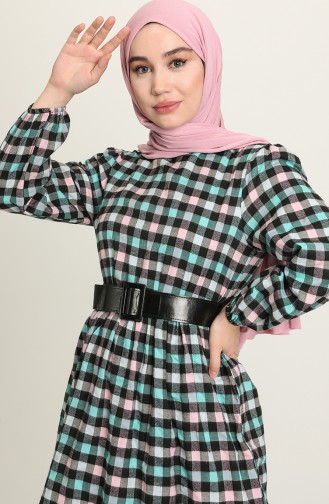 Mint Green Hijab Dress 4001-02