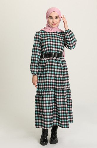 Mint Green Hijab Dress 4001-02