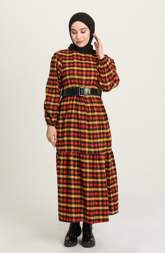 Mustard Hijab Dress 4001-04