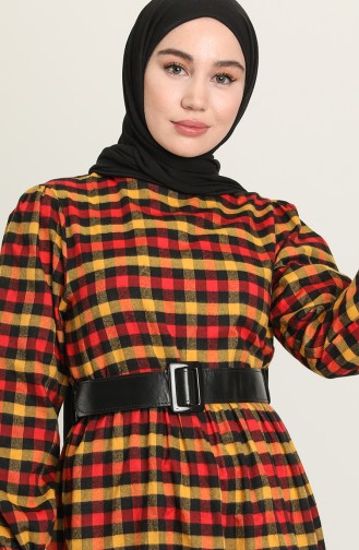 Mustard Hijab Dress 4001-04
