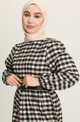 Beige Hijab Dress 4001-05