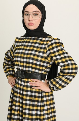 Gelb Hijab Kleider 4001-06